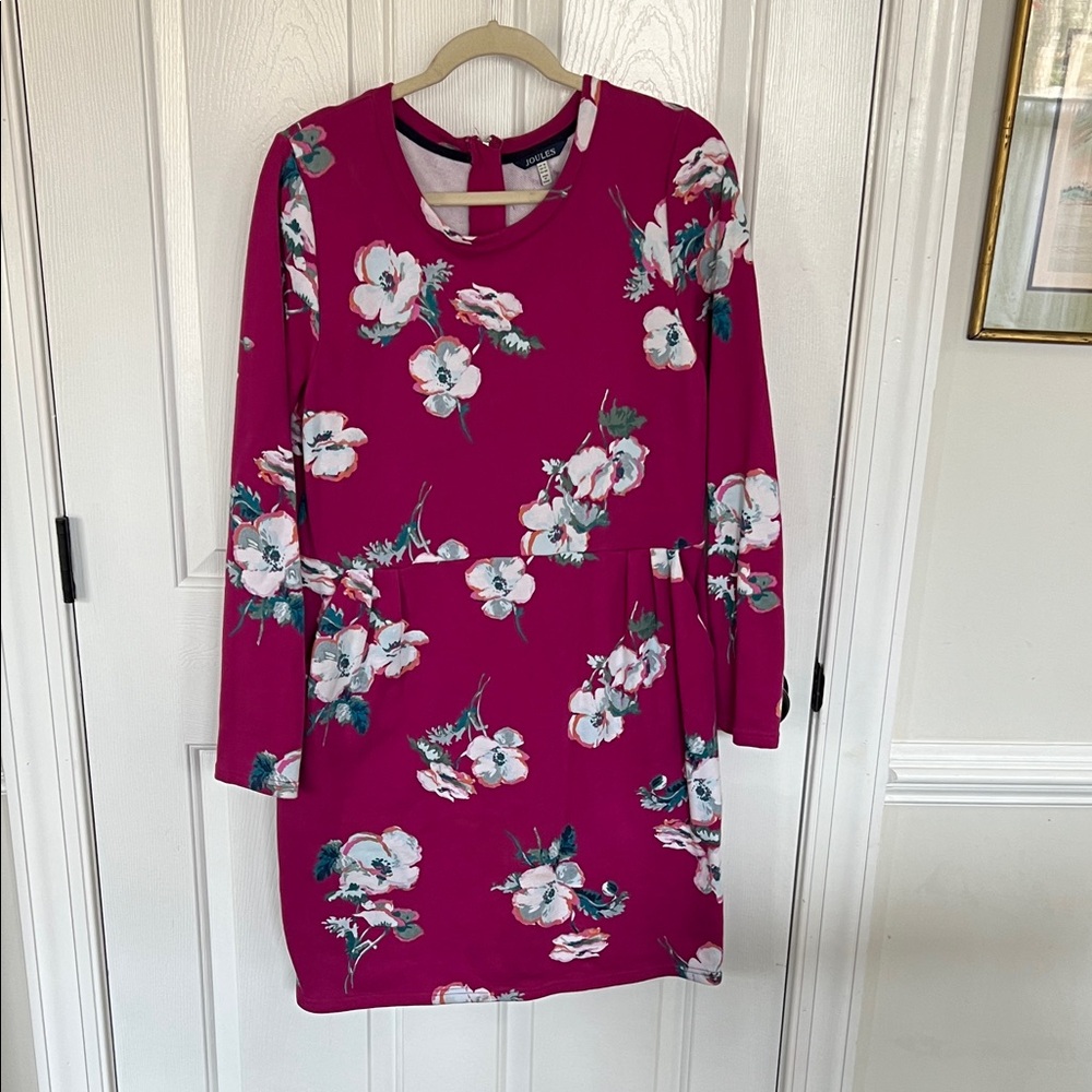 Joules Fuscia Pink Floral Dress